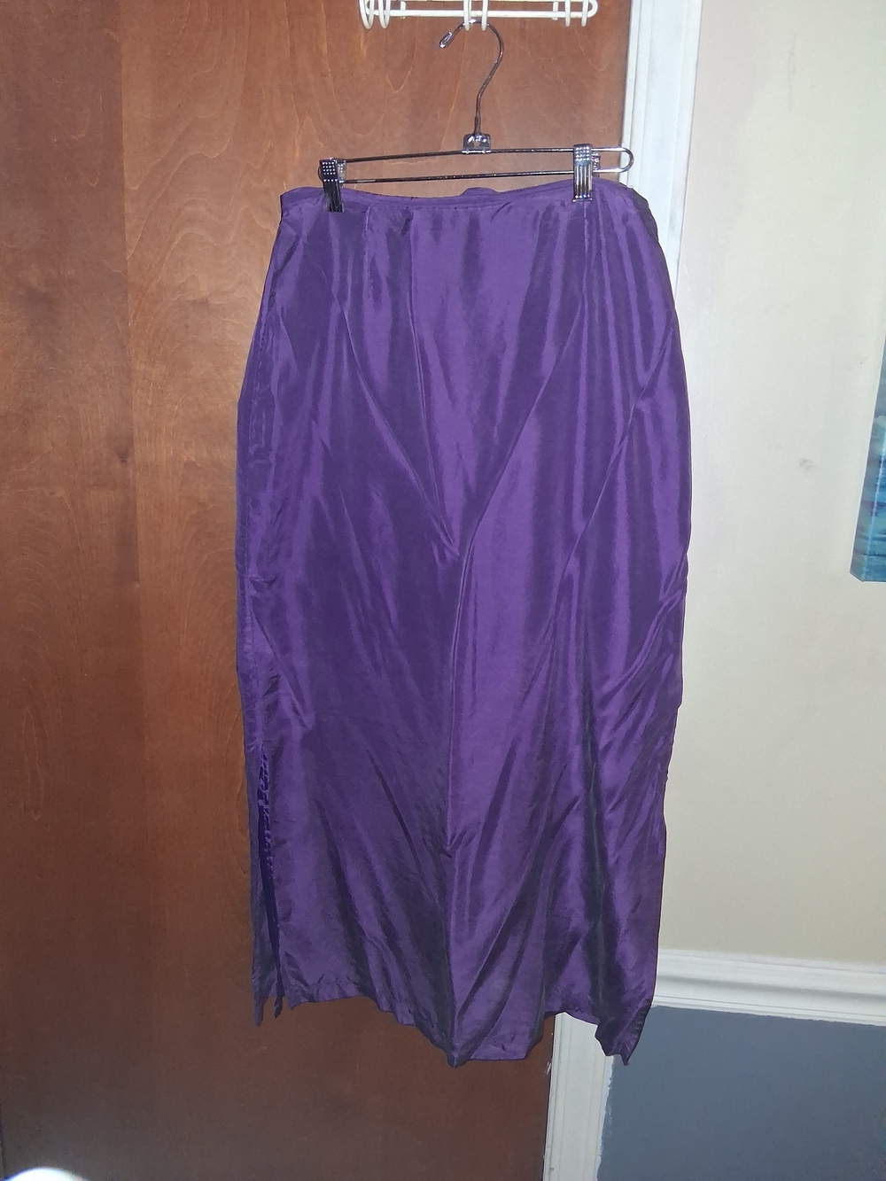 Kathie Lee Collection Purple Satin Maxi Skirt - Rich Violet